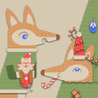 jaedger unicef illustration fox prinny kirby winter holiday greeting card vector copyright 2016 josh edger